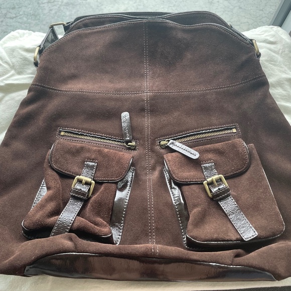 Near-perfect condition Cole Haan Brown Suede Hobo Bag - Picture 1 of 6
